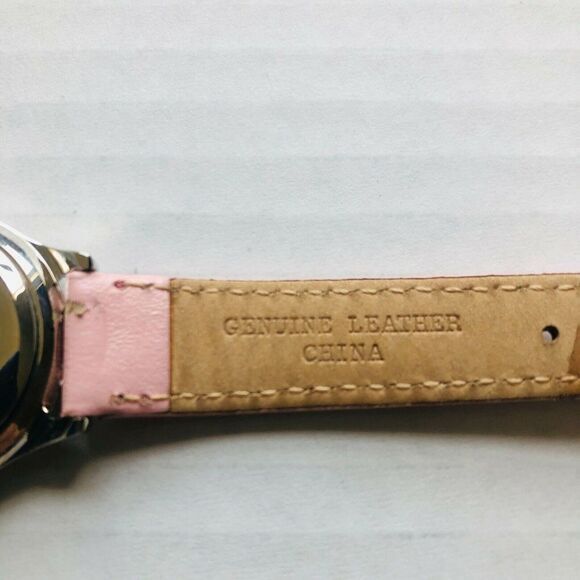 Disney Minnie Mouse Watch Pink Genuine Leather Analog Wrist Watch Japan Movt. - Picture 3 of 12